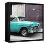 Cuba Fuerte Collection SQ - Turquoise Chevy-Philippe Hugonnard-Framed Stretched Canvas