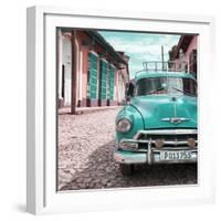 Cuba Fuerte Collection SQ - Turquoise Taxi in Trinidad-Philippe Hugonnard-Framed Photographic Print