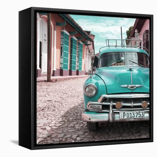 Cuba Fuerte Collection SQ - Turquoise Taxi in Trinidad-Philippe Hugonnard-Framed Stretched Canvas