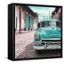 Cuba Fuerte Collection SQ - Turquoise Taxi in Trinidad-Philippe Hugonnard-Framed Stretched Canvas