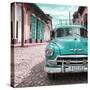 Cuba Fuerte Collection SQ - Turquoise Taxi in Trinidad-Philippe Hugonnard-Stretched Canvas