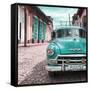 Cuba Fuerte Collection SQ - Turquoise Taxi in Trinidad-Philippe Hugonnard-Framed Stretched Canvas