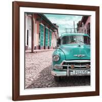 Cuba Fuerte Collection SQ - Turquoise Taxi in Trinidad-Philippe Hugonnard-Framed Photographic Print