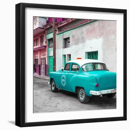 Cuba Fuerte Collection SQ - Turquoise Taxi Pontiac 1953-Philippe Hugonnard-Framed Photographic Print