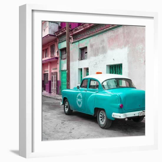 Cuba Fuerte Collection SQ - Turquoise Taxi Pontiac 1953-Philippe Hugonnard-Framed Photographic Print