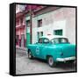 Cuba Fuerte Collection SQ - Turquoise Taxi Pontiac 1953-Philippe Hugonnard-Framed Stretched Canvas