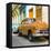 Cuba Fuerte Collection SQ - Two Chevrolet Cars Orange and Turquoise-Philippe Hugonnard-Framed Stretched Canvas