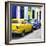 Cuba Fuerte Collection SQ - Two Classic American Cars - Yellow & Blue-Philippe Hugonnard-Framed Photographic Print