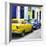 Cuba Fuerte Collection SQ - Two Classic American Cars - Yellow & Blue-Philippe Hugonnard-Framed Photographic Print