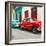 Cuba Fuerte Collection SQ - Two Classic Red and Turquoise Cars-Philippe Hugonnard-Framed Photographic Print