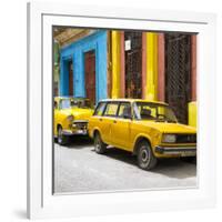 Cuba Fuerte Collection SQ - Two Yellow Cars in Havana-Philippe Hugonnard-Framed Photographic Print