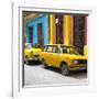 Cuba Fuerte Collection SQ - Two Yellow Cars in Havana-Philippe Hugonnard-Framed Photographic Print