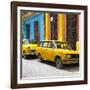 Cuba Fuerte Collection SQ - Two Yellow Cars in Havana-Philippe Hugonnard-Framed Photographic Print
