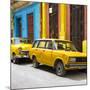 Cuba Fuerte Collection SQ - Two Yellow Cars in Havana-Philippe Hugonnard-Mounted Photographic Print