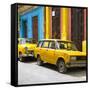 Cuba Fuerte Collection SQ - Two Yellow Cars in Havana-Philippe Hugonnard-Framed Stretched Canvas