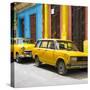 Cuba Fuerte Collection SQ - Two Yellow Cars in Havana-Philippe Hugonnard-Stretched Canvas