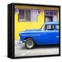 Cuba Fuerte Collection SQ - Vintage Cuban Blue Car-Philippe Hugonnard-Framed Stretched Canvas