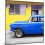 Cuba Fuerte Collection SQ - Vintage Cuban Blue Car-Philippe Hugonnard-Mounted Photographic Print
