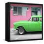 Cuba Fuerte Collection SQ - Vintage Cuban Green Car-Philippe Hugonnard-Framed Stretched Canvas