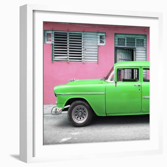 Cuba Fuerte Collection SQ - Vintage Cuban Green Car-Philippe Hugonnard-Framed Photographic Print