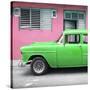Cuba Fuerte Collection SQ - Vintage Cuban Green Car-Philippe Hugonnard-Stretched Canvas