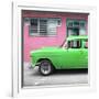 Cuba Fuerte Collection SQ - Vintage Cuban Green Car-Philippe Hugonnard-Framed Photographic Print