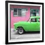 Cuba Fuerte Collection SQ - Vintage Cuban Green Car-Philippe Hugonnard-Framed Photographic Print