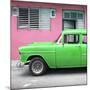 Cuba Fuerte Collection SQ - Vintage Cuban Green Car-Philippe Hugonnard-Mounted Photographic Print