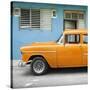 Cuba Fuerte Collection SQ - Vintage Cuban Orange Car-Philippe Hugonnard-Stretched Canvas
