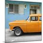 Cuba Fuerte Collection SQ - Vintage Cuban Orange Car-Philippe Hugonnard-Mounted Photographic Print