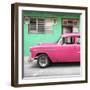 Cuba Fuerte Collection SQ - Vintage Cuban Pink Car-Philippe Hugonnard-Framed Photographic Print