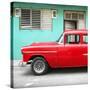 Cuba Fuerte Collection SQ - Vintage Cuban Red Car-Philippe Hugonnard-Stretched Canvas