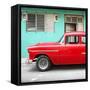 Cuba Fuerte Collection SQ - Vintage Cuban Red Car-Philippe Hugonnard-Framed Stretched Canvas