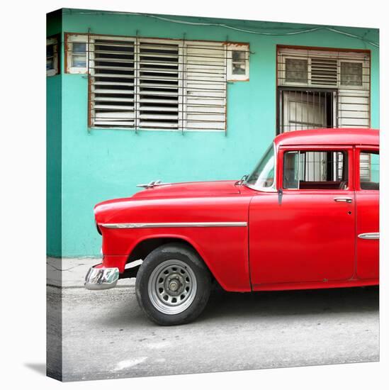 Cuba Fuerte Collection SQ - Vintage Cuban Red Car-Philippe Hugonnard-Stretched Canvas