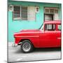 Cuba Fuerte Collection SQ - Vintage Cuban Red Car-Philippe Hugonnard-Mounted Photographic Print