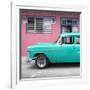 Cuba Fuerte Collection SQ - Vintage Cuban Turquoise Car-Philippe Hugonnard-Framed Photographic Print