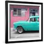 Cuba Fuerte Collection SQ - Vintage Cuban Turquoise Car-Philippe Hugonnard-Framed Photographic Print