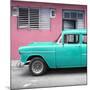 Cuba Fuerte Collection SQ - Vintage Cuban Turquoise Car-Philippe Hugonnard-Mounted Photographic Print