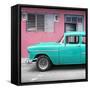 Cuba Fuerte Collection SQ - Vintage Cuban Turquoise Car-Philippe Hugonnard-Framed Stretched Canvas