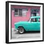 Cuba Fuerte Collection SQ - Vintage Cuban Turquoise Car-Philippe Hugonnard-Framed Photographic Print