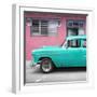 Cuba Fuerte Collection SQ - Vintage Cuban Turquoise Car-Philippe Hugonnard-Framed Photographic Print