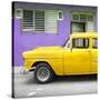 Cuba Fuerte Collection SQ - Vintage Cuban Yellow Car-Philippe Hugonnard-Stretched Canvas