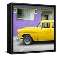 Cuba Fuerte Collection SQ - Vintage Cuban Yellow Car-Philippe Hugonnard-Framed Stretched Canvas