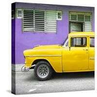 Cuba Fuerte Collection SQ - Vintage Cuban Yellow Car-Philippe Hugonnard-Stretched Canvas