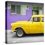 Cuba Fuerte Collection SQ - Vintage Cuban Yellow Car-Philippe Hugonnard-Stretched Canvas