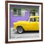 Cuba Fuerte Collection SQ - Vintage Cuban Yellow Car-Philippe Hugonnard-Framed Photographic Print