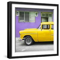 Cuba Fuerte Collection SQ - Vintage Cuban Yellow Car-Philippe Hugonnard-Framed Photographic Print