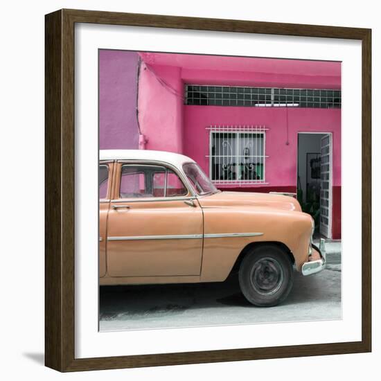 Cuba Fuerte Collection SQ - Vintage Orange Car of Havana-Philippe Hugonnard-Framed Photographic Print