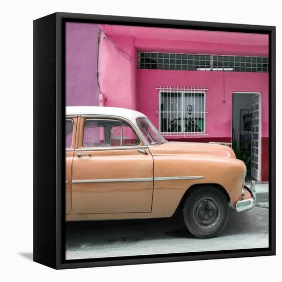 Cuba Fuerte Collection SQ - Vintage Orange Car of Havana-Philippe Hugonnard-Framed Stretched Canvas