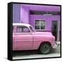 Cuba Fuerte Collection SQ - Vintage Pink Car of Havana-Philippe Hugonnard-Framed Stretched Canvas